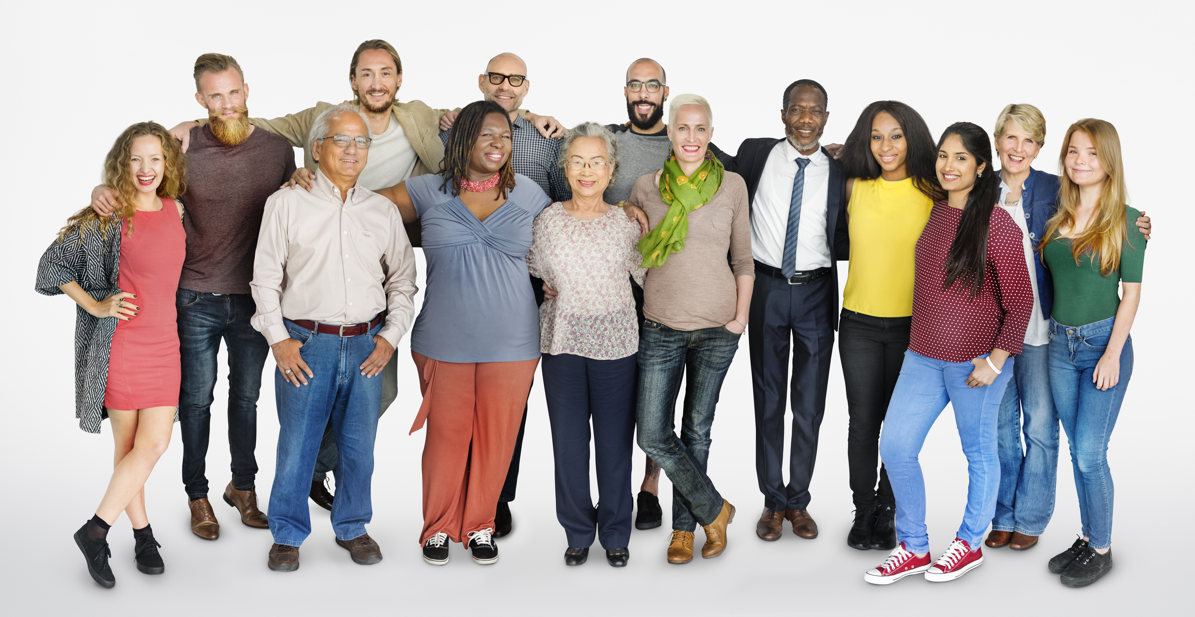 Diverse group of people standing together